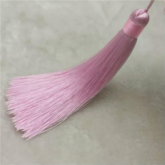 U8MO 4.7'' Rayon Earrings Tassel Trim Pendant Jewelry Making DIY Handbag Pendant-31# Lt pink