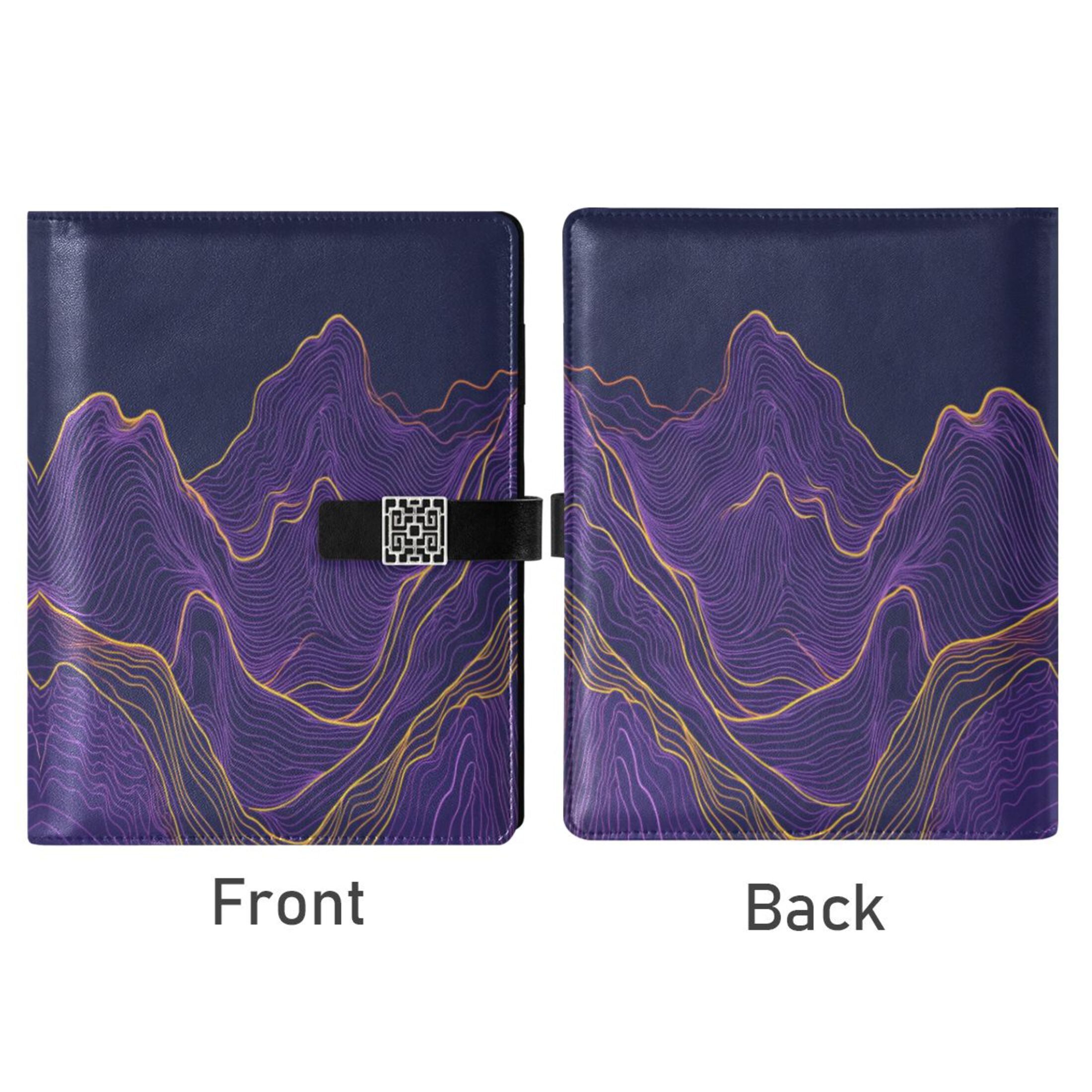 Leather Planner Leather Notebook Notebook Journal Binder Design Pen Pocket Design Convenient for Storage Pretty Purple Mountain