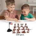 thumbnail image 3 of TISHITA 100 Pcs Figurines de Soldats Miniatures avec Drapeau National, Diverses Poses Rouges, 3 of 8
