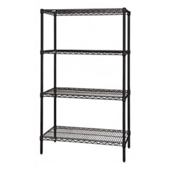 Quantum Storage WR86-2424BK Black Wire Shelving 4 Shelf Unit - 24 x 24 x 86 in.