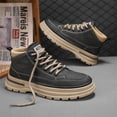 thumbnail image 2 of Botas de trabajo antideslizantes de cuero Para Hombre, zapatos deportivos informales de alta calidad, con cordones y plataforma, a la moda, novedad, 2 of 4