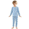 thumbnail image 3 of joogoo Conch on Blue 2 Piece Long Sleeve Tee and Pants Cotton Pajama Set 5Y, 3 of 7