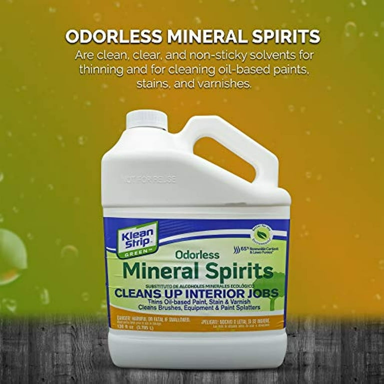 Klean Strip Odorless Mineral Spirits Cleans Brushes Rollers Spray Guns  Thins Oil Based Paint Non-Flammable No Harsh Fumes Comes with Chemical