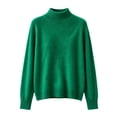 thumbnail image 4 of XRoczxe Women's Mock Neck Pullover Sweater, Soft Knit Long Sleeve Top, Casual Loose Fit Solid Color Jumper for Fall Winter Daily Wear Office, 4 of 6