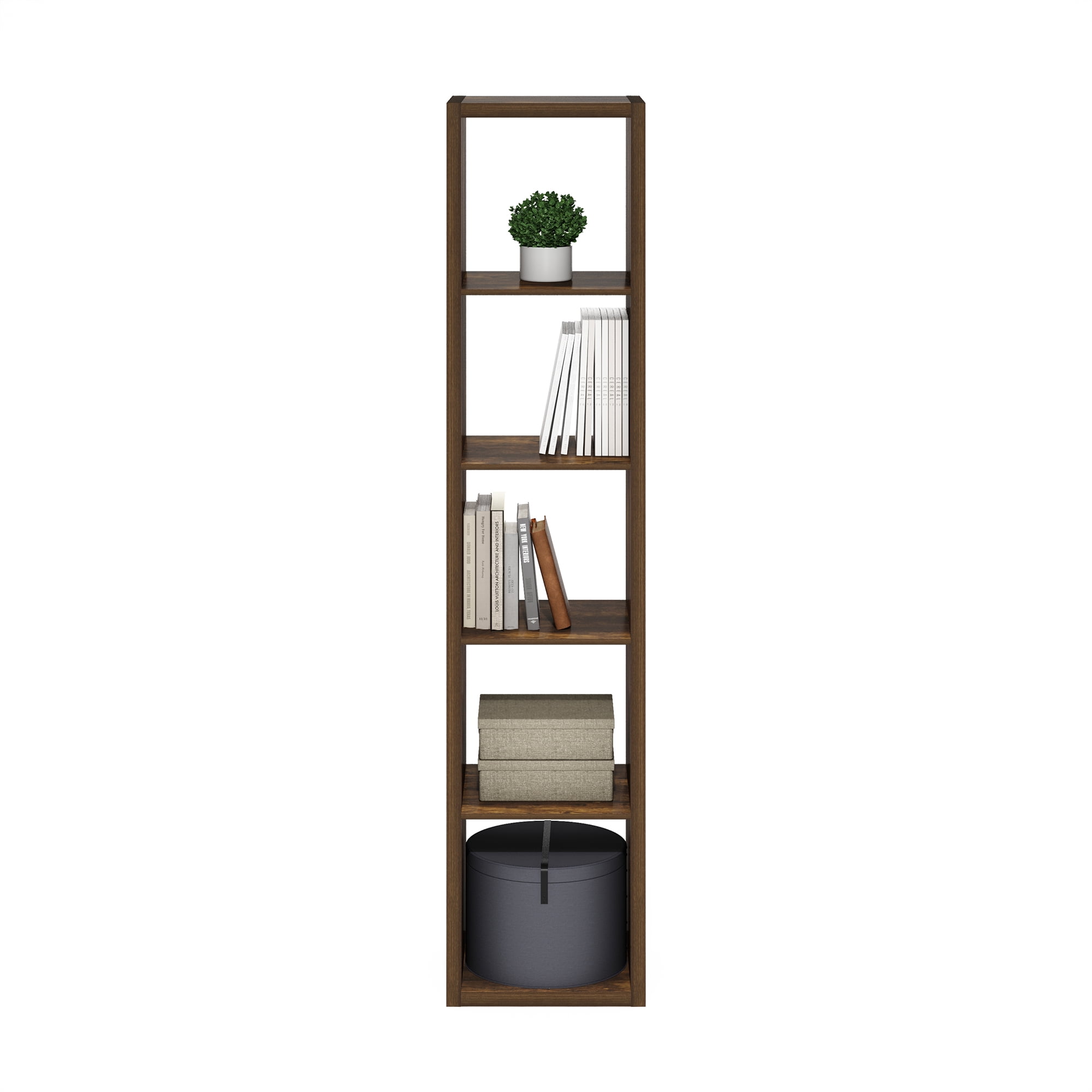 Furinno CUBICLE Open Back Decorative Verticle Cube Storage Organizer Amber Pine