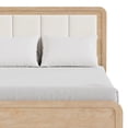 thumbnail image 6 of Furniture of America Riven Queen Upholstered Arched Headboard Solid Wood Panel Bed, Natural, 6 of 13