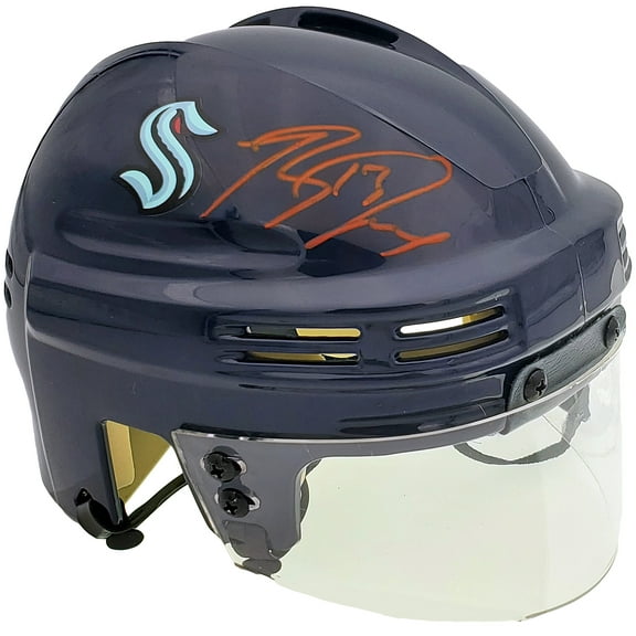 Brandon Tanev Autographed Seattle Kraken Blue Mini Helmet Fanatics Holo 200296