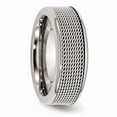 thumbnail image 4 of White Stainless Steel Ring Band Wedding Mesh Base with center 8mm, 4 of 6