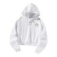 thumbnail image 2 of Suéter casual con cordón, sudadera con capucha con patrón de pentágono, sudadera con capucha para mujer, tops femeninos para la calle comercial de oto M, 2 of 8