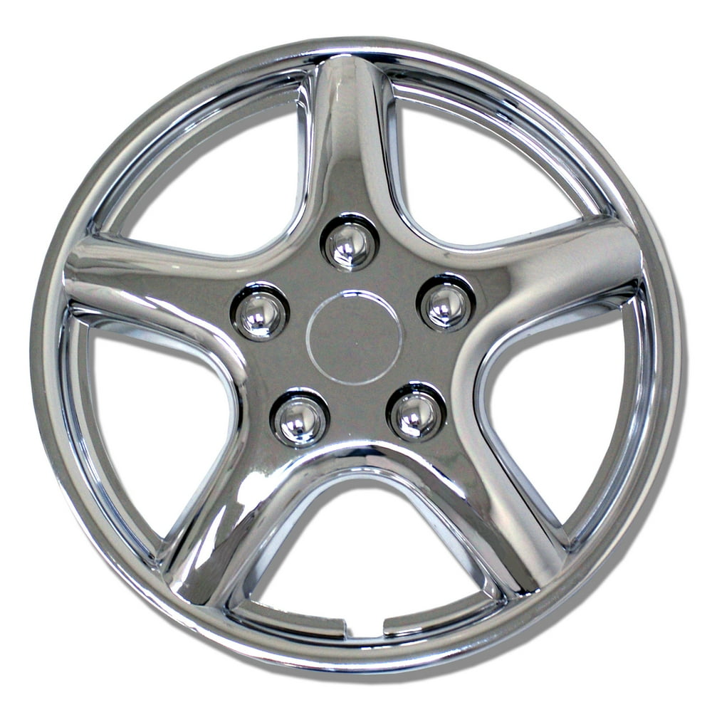 Set of 4 Chrome Finish Hubcaps 15" WSC028BC15 Hub Caps Wheel Skin
