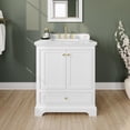 thumbnail image 2 of Wyndham Collection Deborah 30" Metal Single Bathroom Vanity in Gold/White, 2 of 5