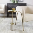 thumbnail image 2 of Uttermost Laurier Faux Shagreen Steel and Marble Drink Table in Brass and White, 2 of 2