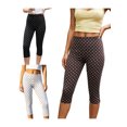 thumbnail image 3 of LMLYSoH Women's Capris Leggings Fashion Casual Dot Print Elastic Waist Slim Fit Cropped Pants, 3 of 9