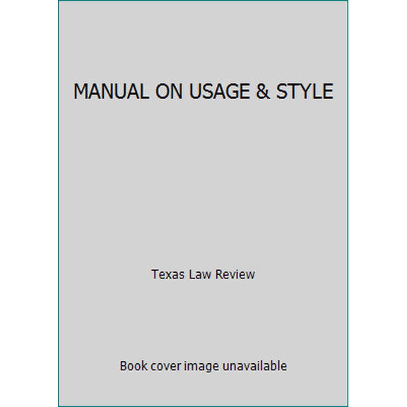 Pre-Owned MANUAL ON USAGE & STYLE (Paperback) 1878674552 9781878674555