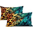 thumbnail image 2 of Leopard Print Throw Pillow Covers - Animal Skin Pillow Covers Set of 2 Decorative Pillowcases Cheetah Cushion Cover for Sofa Couch Bed Home Decor 12x20 Inch, 2 of 6