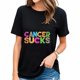 thumbnail image 1 of Playera de Mujer 'El Cáncer Femenino Apesta' con Listones de Lucha Contra el Cáncer - Negra, 1 of 5