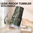 thumbnail image 5 of 20oz Stainless Steel Travel Tumbler with Handle & Straw, Geometric Textured Design, Double Wall Insulated Leak-Proof, 5 of 5