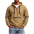 thumbnail image 2 of cllios Half Zip Hoodies for Men with Zippered Front Pocket Drawstring Long Sleeve Casual Hooded Pullover Sweatshirts, 2 of 9