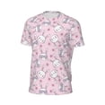 thumbnail image 6 of Wukai Cute Rabbit Flower Print Men's Short-Sleeved Mesh T-Shirt,Quick-Dry Short Sleeve Workout T-Shirt-Large, 6 of 8
