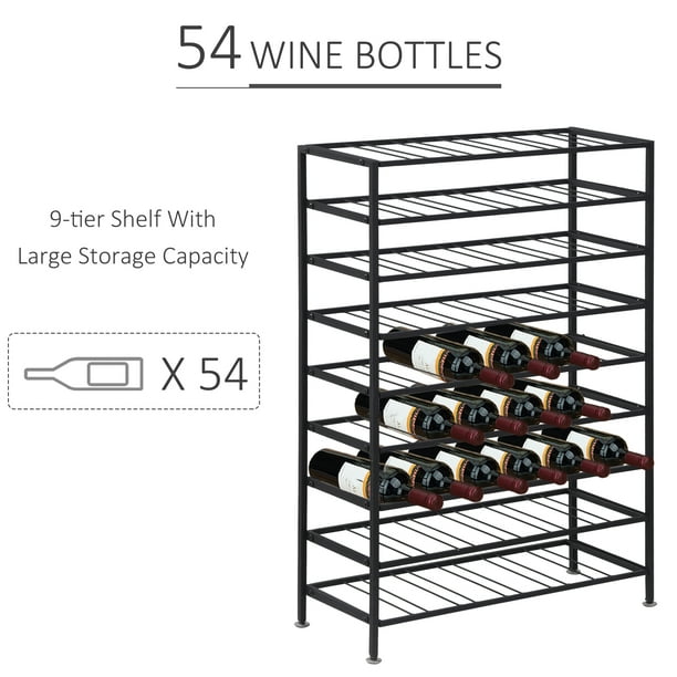 Etagère range-bouteilles vin 8 niveaux 8 bouteilles droit métal