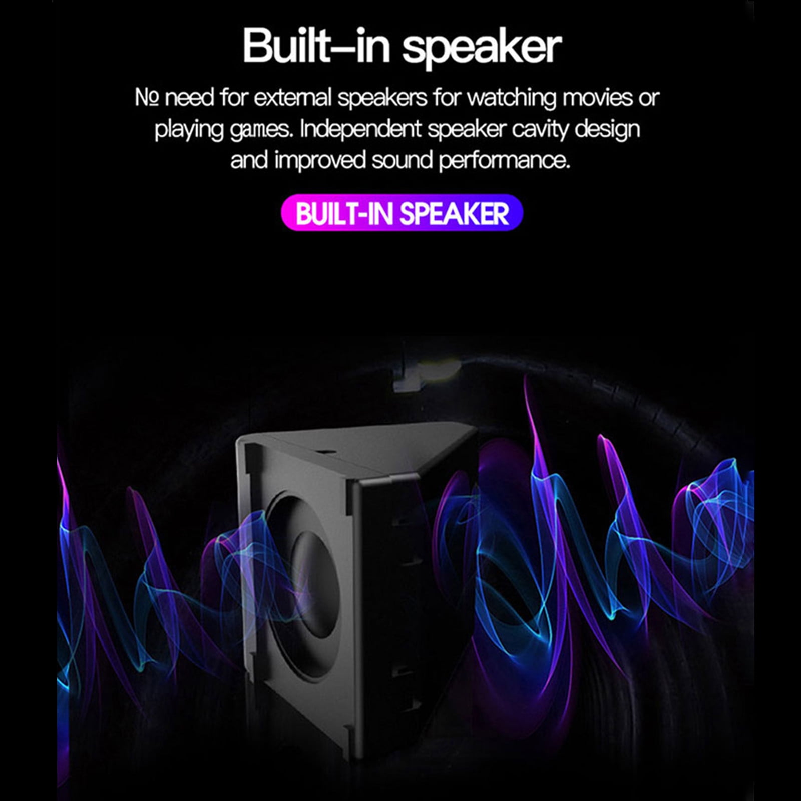 JikouIivo Mini Projector HD 1080P LED Portable Projector Support Outdoor Mobile Power Supply，Black