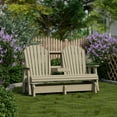 thumbnail image 2 of Wildridge Heritage 5' Glider with Console Glider, Weathered Wood - Outdoor Weather Resistant Recycled Plastic Furniture for Patio, 2 of 4