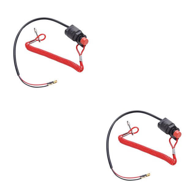Riwesomey Interruptor de parada de Motor fuera de borda para barcos, interruptores universales portátiles desmontables para lancha motora, Se muestra como imagen 2piezas