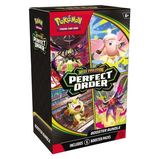 Cartas Coleccionables Pokemon TCG Mega Evolution Perfect Order Booster Bundle 6 Pack en Ingles