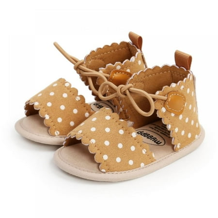 

Infant Toddler Shoes Sneaker Baby Girl Summer Sandals Vintage Polka-dot Lace-up Non-slip Walking Shoes Soft Sole Shoes