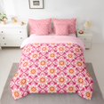 thumbnail image 2 of Manfei Tribal Boho Flower Bedding Comforter Set 7pcs, Pink Cherry Blossoms Queen Bedding Sets, Western Mandala Style Reversible Queen Sheet Sets, Breathable Home Decor, 2 of 7