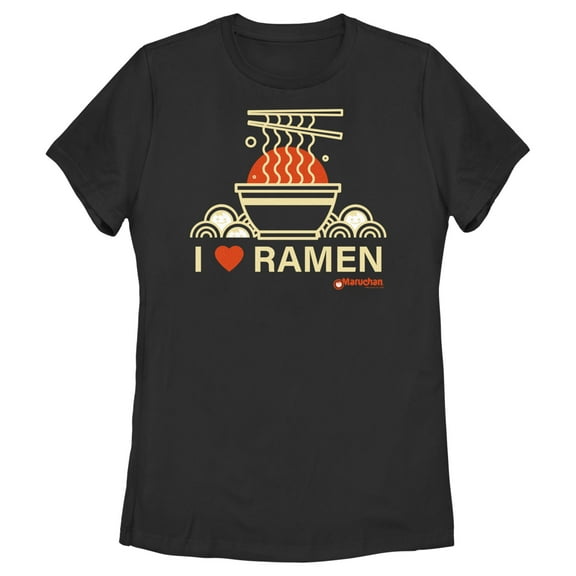 Women's Maruchan I Heart Ramen  Graphic Tee Black 2X Large