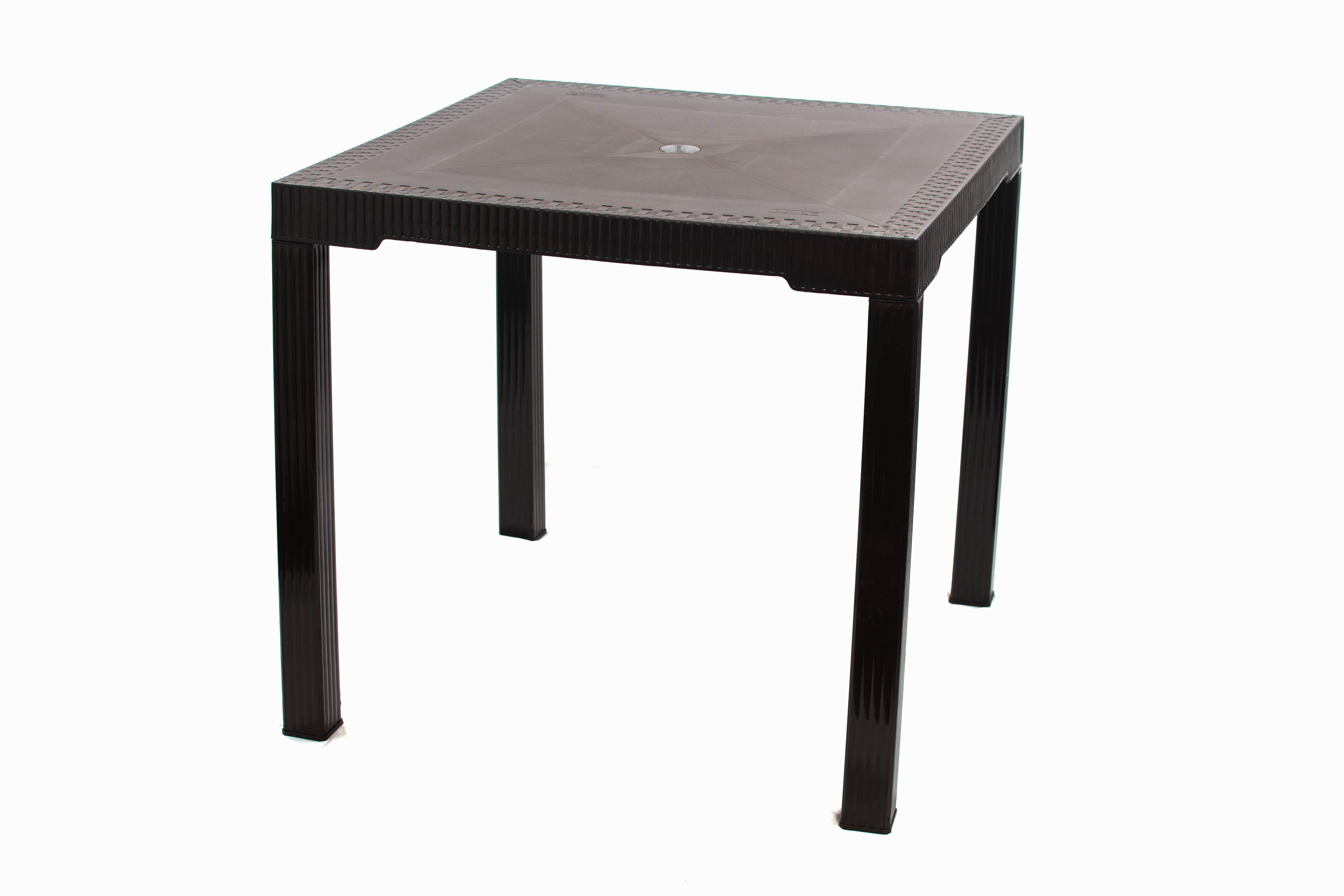 Inval Plastimas 5-Piece Outdoor Dining Chair and Table Set - Plastic - Stackable - Espresso