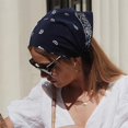 thumbnail image 3 of Square Satin Bandanas for Women Paisley Head Scarves Breathable Neck Hair Wrap Lightweight Soft Headwear Headband Blue 21.65x21.65 Inches, 3 of 4