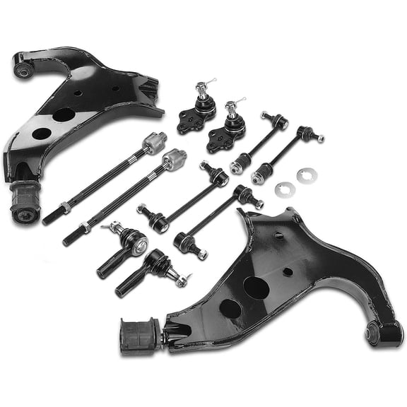 A-Premium Front and Rear Suspension Kit Control Arm Ball Joint Tie Rod End Sway Bar Link Compatible with Nissan Pathfinder 1996-2004 & INFINITI QX4 1997-2003 12-PC Set
