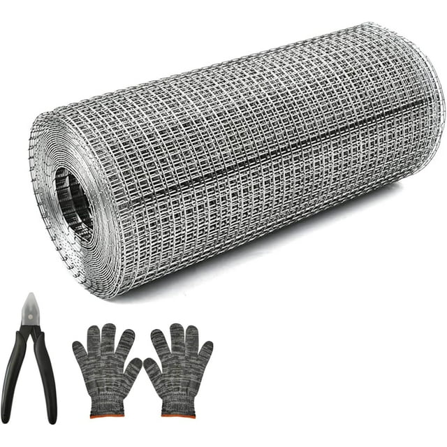 Treillis Métallique Galvanisé cm x m Clôture de Jardin Fil pour Poulet Filet pour Volaille Projets Bricolage Argent Acier Inoxydable