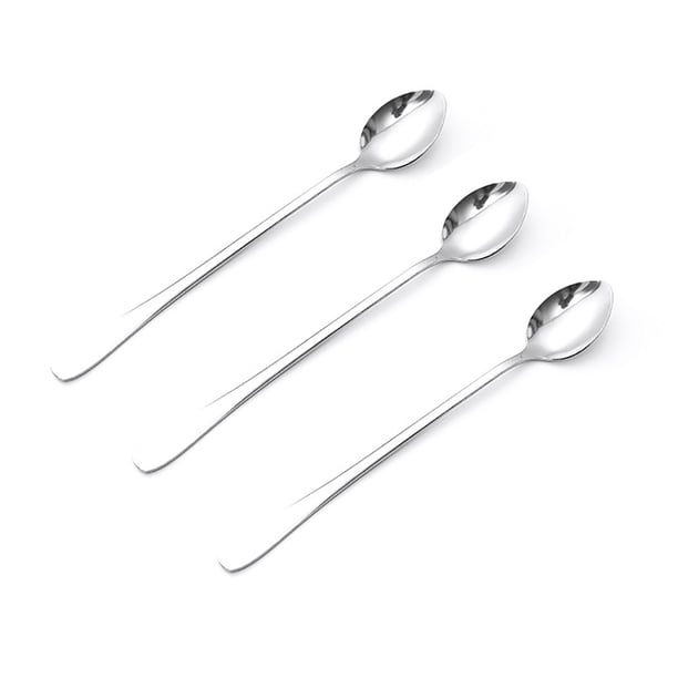 Juego De Cucharas Para Agitar, Diseño Ergonómico, 3 Cucharas De Acero Inoxidable Con Mango Largo, A Prueba De Herrumbre, Elegantes Para El Hogar