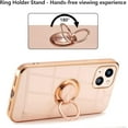 thumbnail image 2 of Electroplated Magnetic Ring Holder Case, 360 Degree with Rotation Metal Finger Ring Holder Magnet Car Holder Soft Silicone Shockproof Cover for iPhone 13 6.1 inch - Light Pink, 2 of 16
