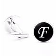 thumbnail image 4 of Maoww 1 Pair Men's Letter Cufflink Wedding Formal Initial Alphabet Stainless Steel Cufflink, Letter F, 4 of 7