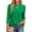 Green, variant on Womens Plus Size Tops 3/4 Sleeve Pleated Dressy Blouses Crew Neck Casual Tunic Tops Summer Shirts