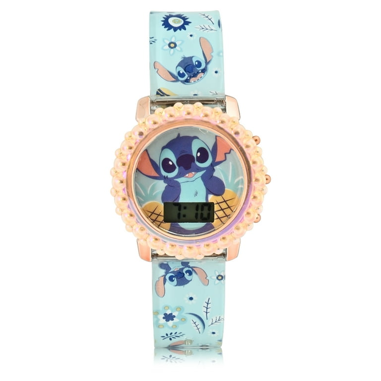LAS4079WM Stitch Kids Molded Case Flashing Lights LCD Watch with