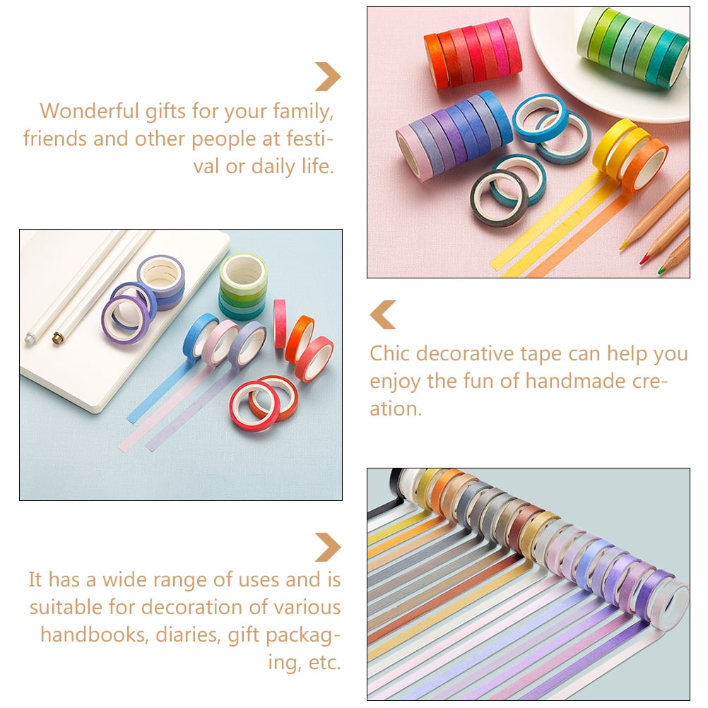 Masteelf Washi Tape Set 180 Rolls with 60 Vibrant Colors, Decorative Paper Tapes for Crafts, Scrapbooking, Journals, and DIY Projects
