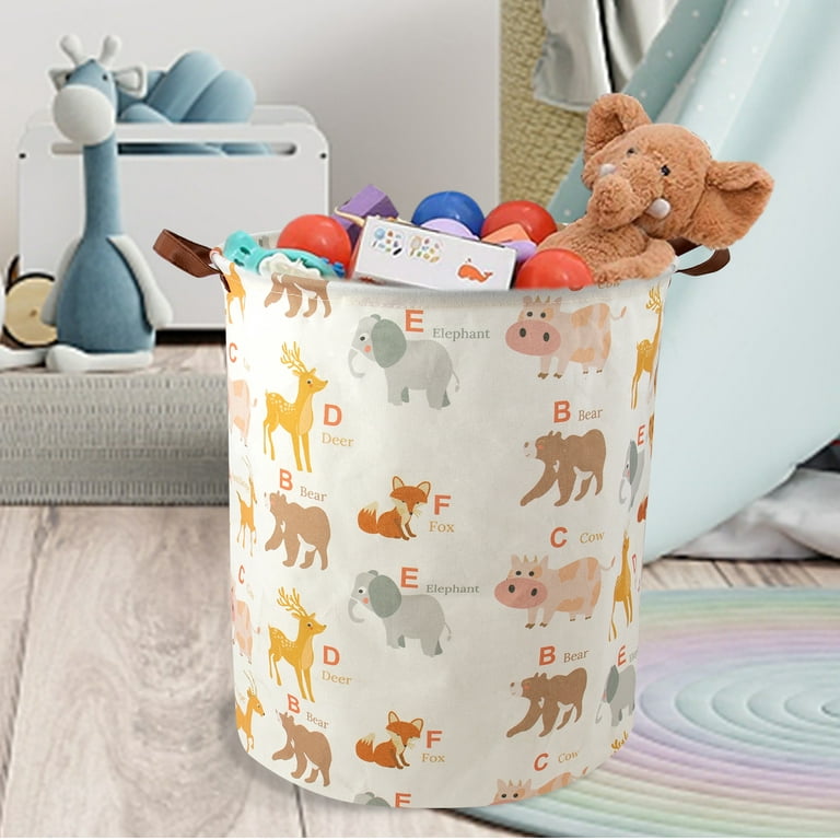 AUCHEN 19.7 Collapsible Laundry Basket, Foldable Cotton Linen Laundry  Hamper for Baby Girl Boy, Large Capacity Basket with Handles Bag Dirty  Clothes Toy Storage Basket Bin 
