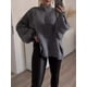thumbnail image 4 of Suéteres de Cuello Alto de Gran Tamaño para Mujer, Jerseys de Punto Grueso de Larga, Ropa de Moda de Invierno, Otoño Gris L, 4 of 9