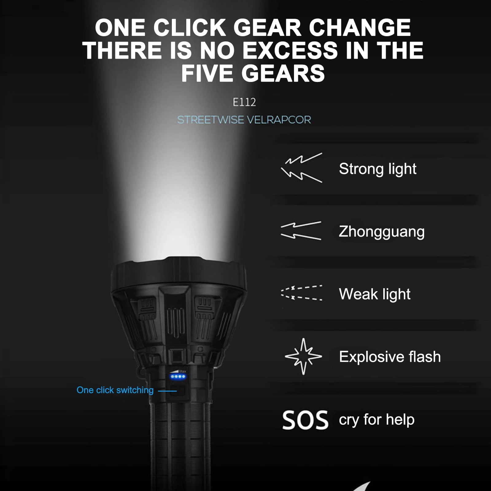 Neoyler High LED Flashlight 100000 Lumens Rechargeable Powerful Torch Light with USB Charging and Battery Sturdy Outdoor Searchlight for Camping and Emergency Use IPX68 Grade