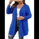 thumbnail image 2 of Suéter Tipo Cárdigan de Punto con Abertura Frontal, Liso y Acanalado, para Mujer Azul 4XL, 2 of 8