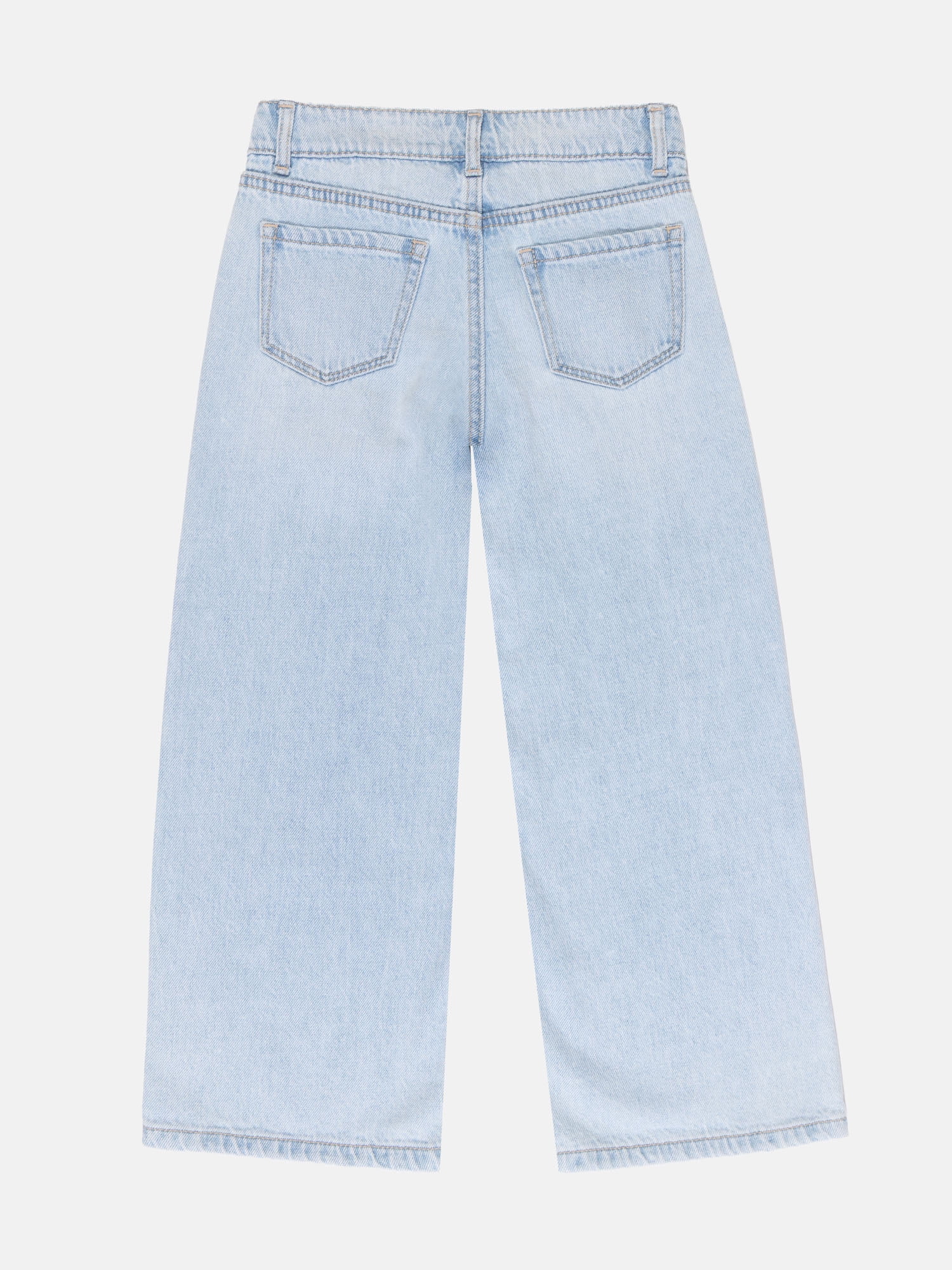 Wonder Nation Girls Crossover Waist Wide Leg Jeans, Sizes 5-18