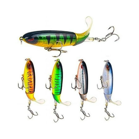 Fishing Lures Baits Whopper Plopper Bass Lure 0.46oz/3.94 inch Artificial Hard Bait Topwater Floating Fishing Lures 5pcs