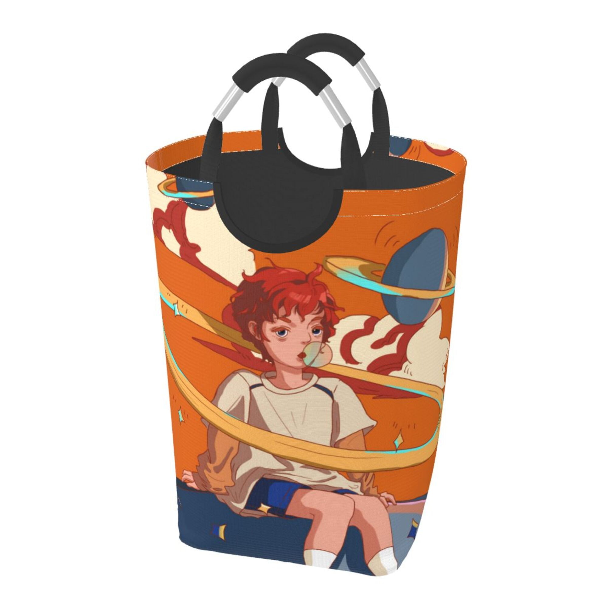 DouZhe 50L Rectangular Laundry Basket, Anime Space Planets Girl 