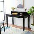 thumbnail image 2 of SAFAVIEH Winsone Solid Writing Desk w/ 2 Drawers, Matte Black, 2 of 14