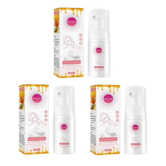 Zatoumnr Triple Pack, Plant-Based Leg & Armpit Hair Removal Spray, Gentle Essence, 1 fl oz Each Depilatory Cream For All Skin Type Men & Women